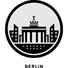 Fototapeta premium Berlin Skyline Vector Icon