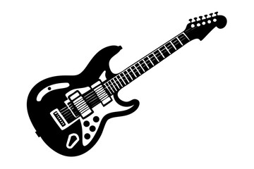 Fototapeta premium electric guitar silhouette illustration for music string instrument and modern performance design