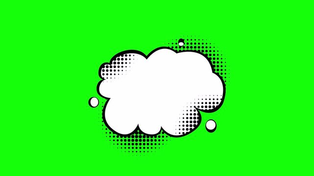 Pop art thought bubble comic speech cartoon animation green screen