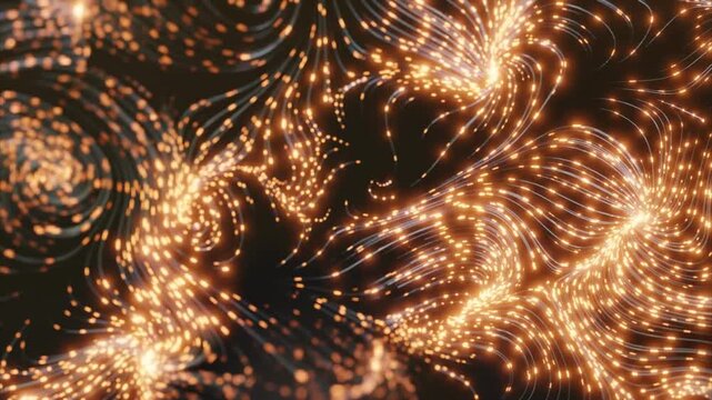 Abstract technology background animation. Future technology, science, tech innovations. flowing lighting glowing golden color neon effect seamless loop animation. 4k	