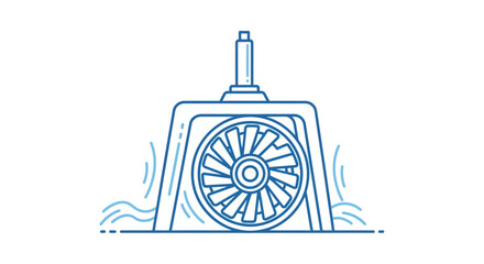 Fototapeta premium Industrial Water Wheel Mechanism Closeup.