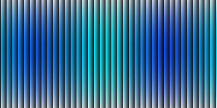 Abstract vertical blue light bar pattern background with glowing cyan center, creating a vibrant digital sound wave or equalizer effect, isolated on