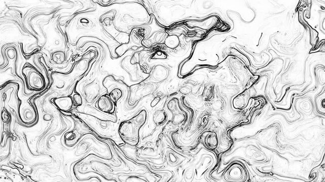 Abstract Black and White Liquid Marble Texture Background