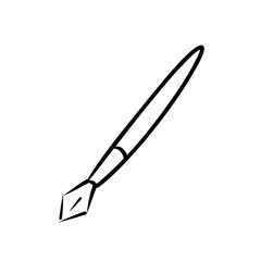 Obraz premium Cute Pen Icon Flat Vector Illustration, Writing Tool Doodle Style