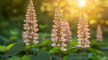Fototapeta premium Sweet Potato Plant Blooms in Soft Morning Light