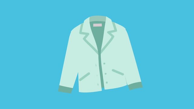 2D Animated Jacket with Casual Wear Detail for Fashion Lifestyle Clothing Concept
