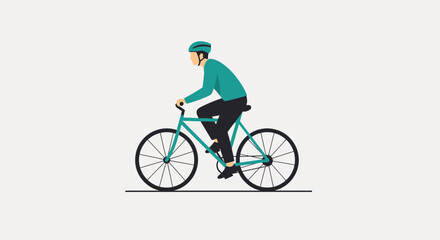 Obraz premium Man Riding a Bicycle Outdoors Freely.
