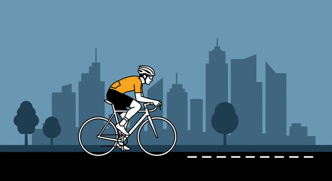 Man Riding Bicycle Wearing Helmet 1.