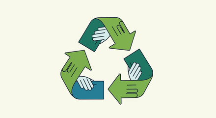 Obraz premium Recycling symbol with green arrows.