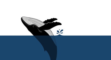 Whale Diving Underwater Ocean Creature. © Azrha