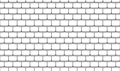 Seamless pattern with traditional scalloped roof tile outline texture © Sutana