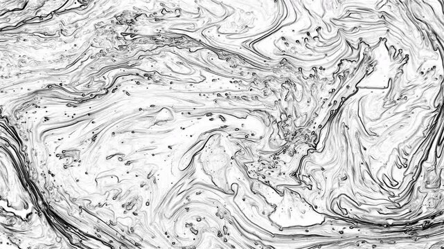 Black and White Liquid Splash Marble Texture Background