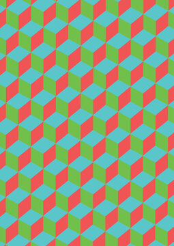 Colorful Geometric Cube Pattern &ndash; Seamless Abstract Vector Background