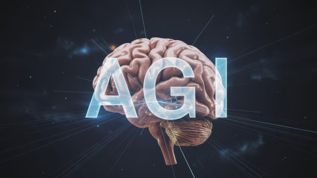 Artificial General Intelligence AGI Brain Expansion Growth Technology Concept