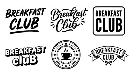 Fototapeta premium Vector graphic designs for Breakfast Club logo variations