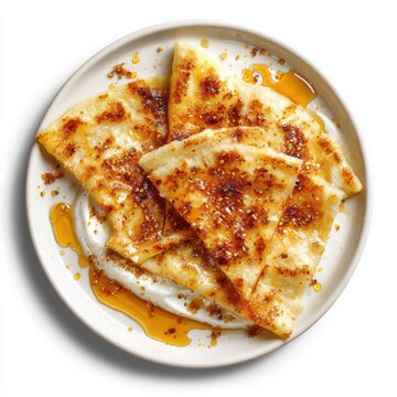 Chechebsa Ethiopia food plate isolated on a white background