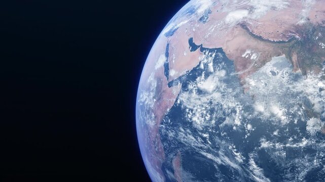 Rotating planet Earth from space.
