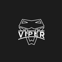 Fototapeta premium Minimalist Viper Snake Head Logo Design with 
