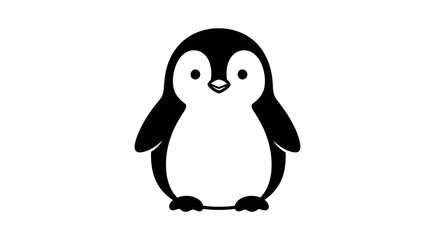 Fototapeta premium Cartoon Penguin Character Illustration Cute Minimal Mascot.