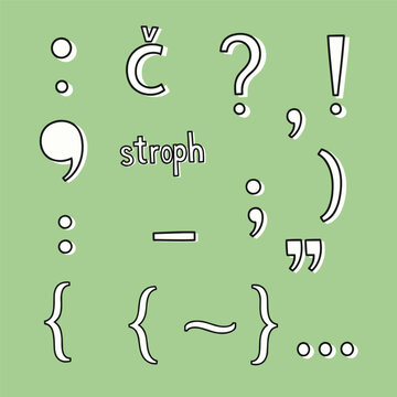 Punctuation marks and symbols collection.