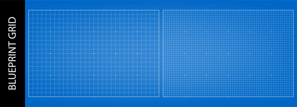 Blue paper overlay with digital pattern of squares and dots. Drawing bg grid and scan print graph, vector HUD element. Architectural matte effect of millimeter data chart, technical builder blueprint