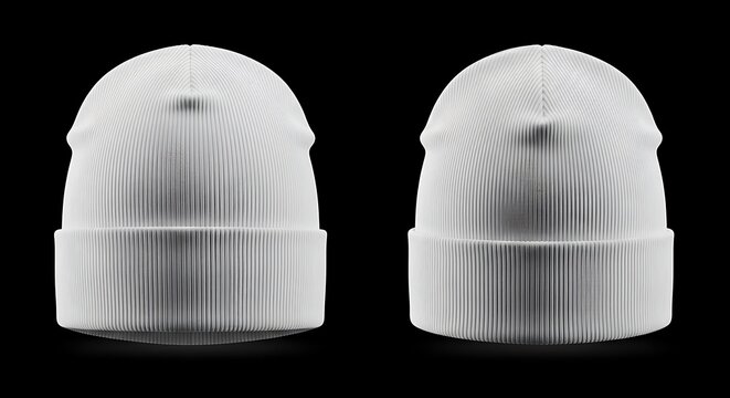 Mockup of a white color beanie