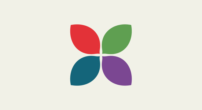 Colorful abstract leaf logo symbol.