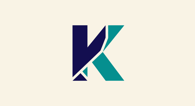 Large Letter K Logo Design.