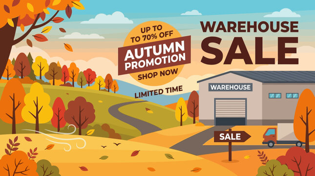 Autumn Warehouse Sale Promotion Banner