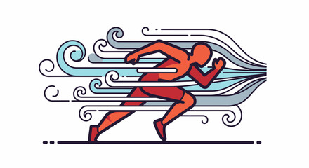 Fototapeta premium Dynamic Runner Pushing Limits With Gusty Wind Streaks