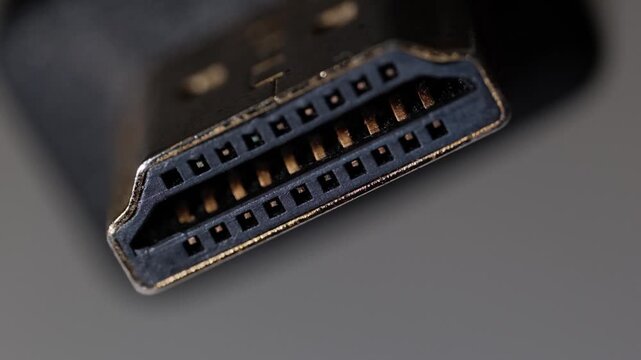 HDMI Cable Plug Front Macro Close Up Technology Connection Detail
