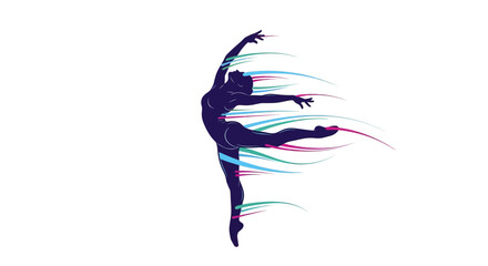 Obraz premium Expressive Silhouette Dancer With Abstract Streaks Of Color