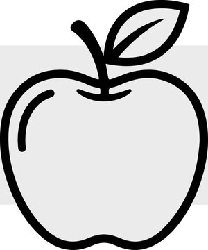 Black and white apple icon.