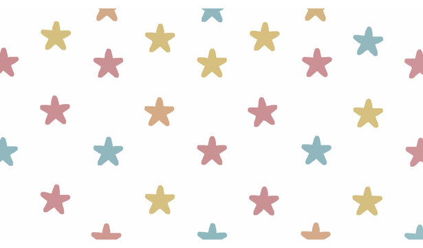 Minimal starfish seamless pattern cute marine flat vector illustration