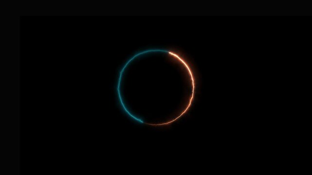 Neon effect circle frame Loop background 4K