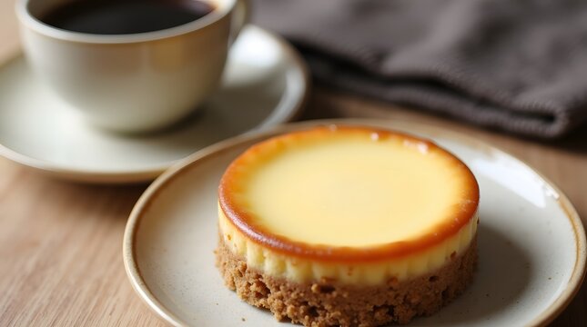 elicious Mini Cheesecake with Coffee Background