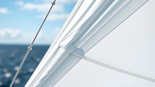 spinnaker. Close-up of taut spinnaker sail fabric bulging under strong wind. mobility guides, transit brochures, designed for mobility and urban transit guides, used by curriculum designers.