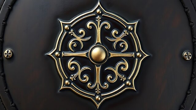 portcullis. Stylized heraldic portcullis design engraved on a medieval shield, metallic sheen. event programs, museum guides, designed for cultural heritage projects and event programs.