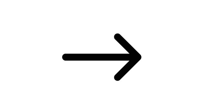 Black right arrow icon on white background