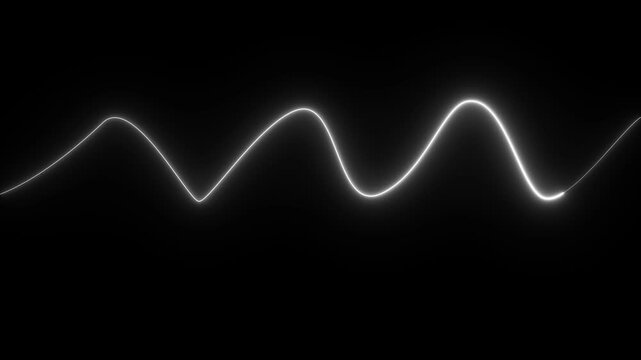 Abstract neon line waves animation. Neon wave line royal whit color animation. Bright neon curve line abstract technology background
