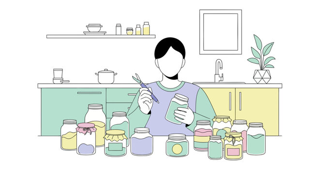 Home Canning Preservation And Storage In Kitchen