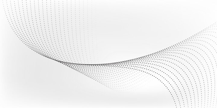 Nice Flowing dots particles nice wave pattern halftone black gradient curve shape isolated energy old