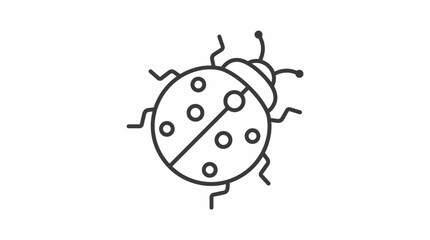 Obraz premium Cute Cartoon Ladybug Outline for Children's Drawing, Isolated White Background