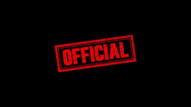 Official stamp design motion graphics. grunge rubber stamp impression animation. official distressed texture effect 4k video.