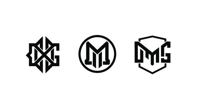 Monogram Logo Designs: Geometric, Circular, and Hexagonal Styles