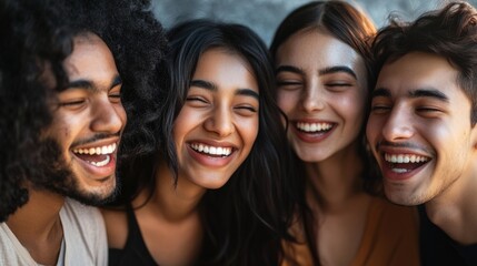 Fototapeta premium Young people gathered a time for fun and a night out with friends. generative ai
