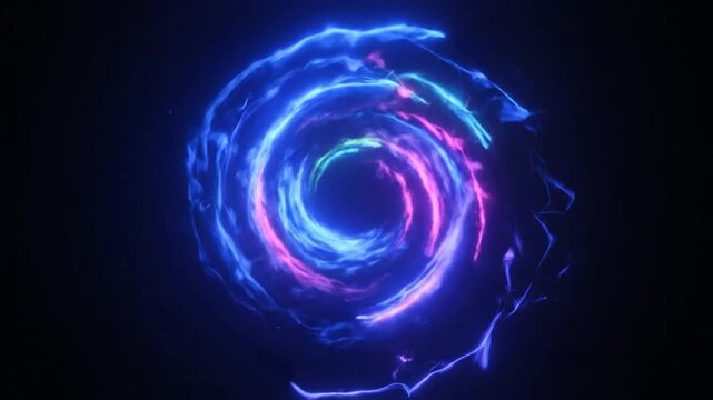 Colorful swirling neon light effect animation.
