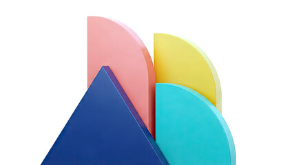 Obraz premium Abstract Geometric Sculpture with Colorful Shapes