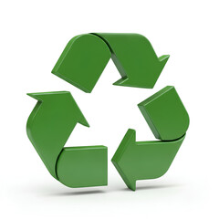 Obraz premium Green recycling symbol representing environmental sustainability and conservation.