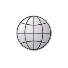 Obraz premium A simple globe icon isolated on a transparent background showcasing global connectivity and unity in design